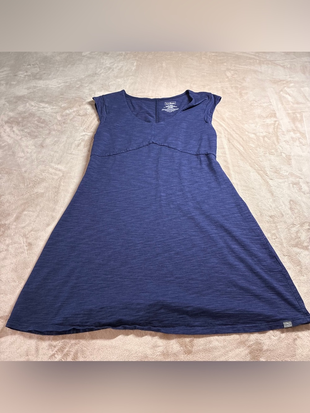 L.L.Bean Beech Point Dress UPF 50 A-Line Outdoor Travel Women’s L Reg Blue
